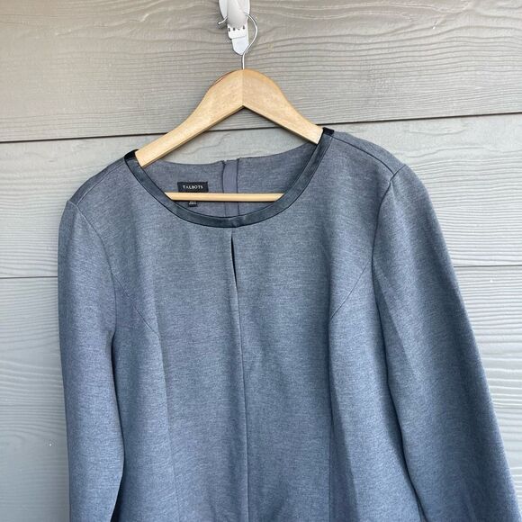 Talbots sheath vegan leather trim dress - Picture 2 of 7